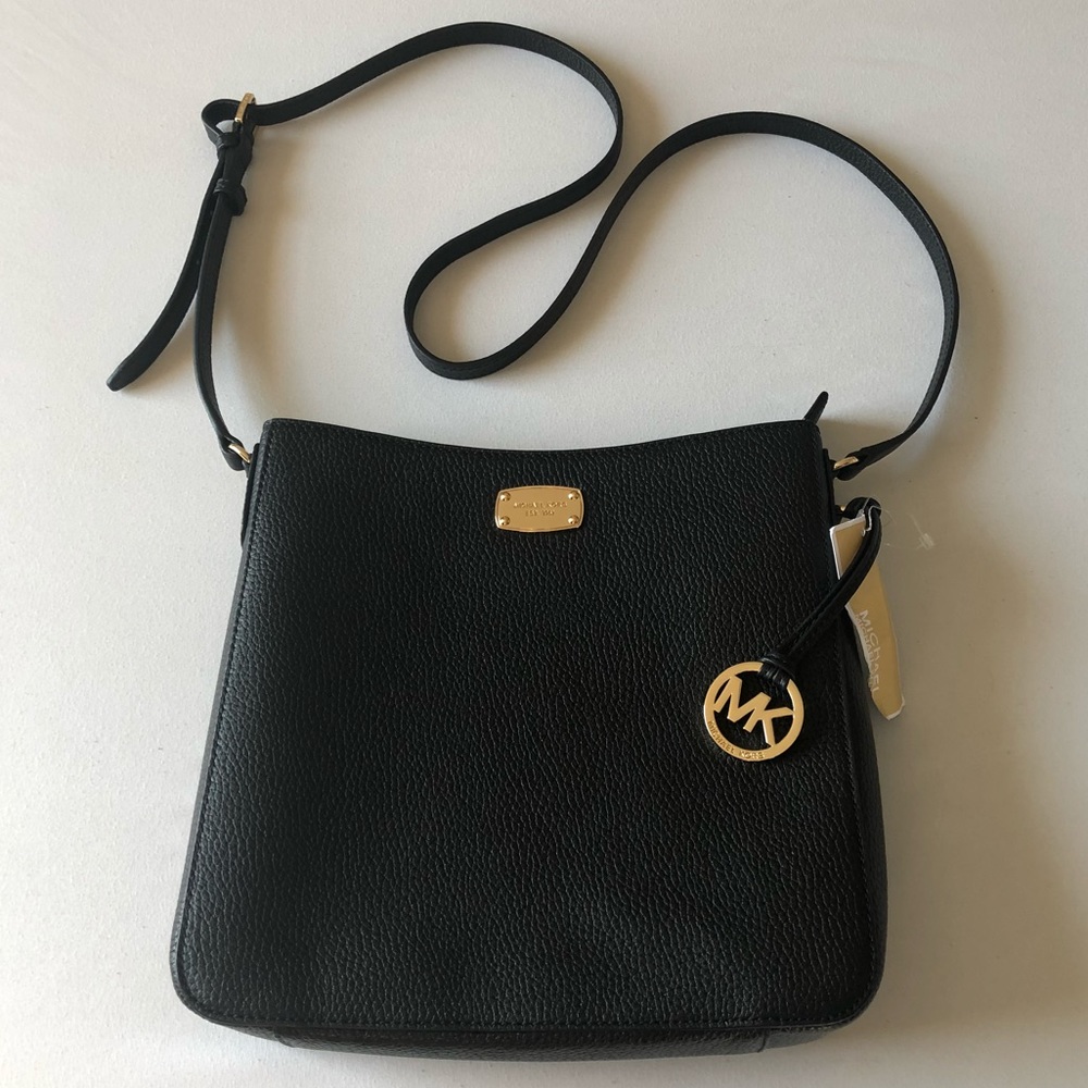 Michael Kors Large Black Leather Messenger Bag 🖤